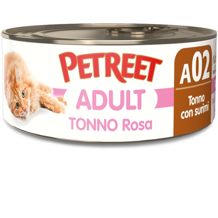 Petreet Tonno Rosa con Surimi 70 gr A02 Scatoletta Gatto