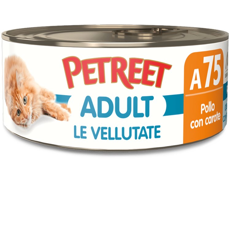 Petreet Vellutate Pollo Con Carote 70 gr A75 Scatoletta Umido Gatto