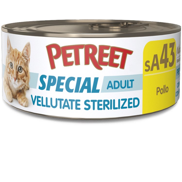 Petreet Vellutate Sterilized Pollo 70 gr sA43 Scatoletta Gatto Sterilizzato