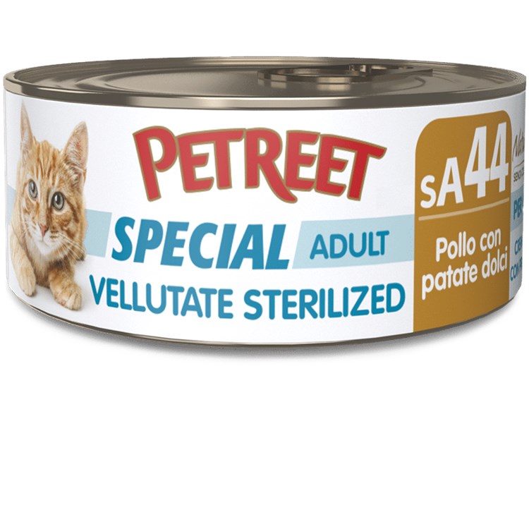 Petreet Vellutate Sterilized Pollo Con Patate Dolci 70 gr sA44 Scatoletta Gatto Sterilizzato