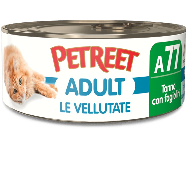 Petreet Vellutate Tonno Con Fagiolini 70 gr A77 Scatoletta Umido Gatto