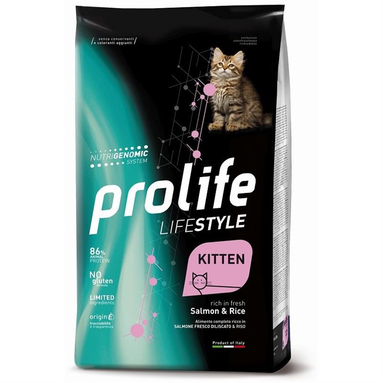 Prolife Cat Kitten Salmone e Riso 1,5 kg Per Gattini