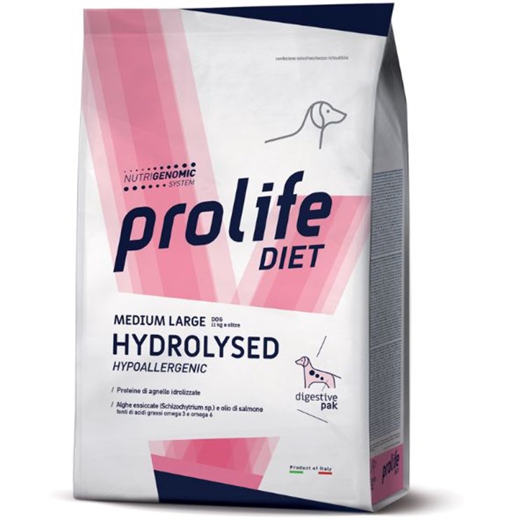 Prolife Diet Hydrolysed Medium Large 8 kg Crocchette Per Cani DANNEGGIATO