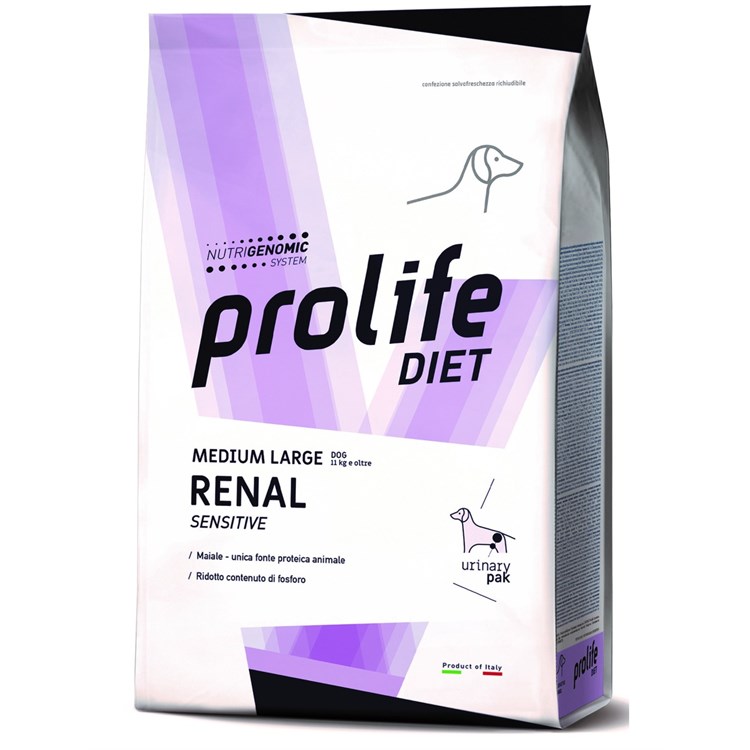 Prolife Dog Diet Medium Large Renal Sensitive 8 kg Crocchette Per Cani