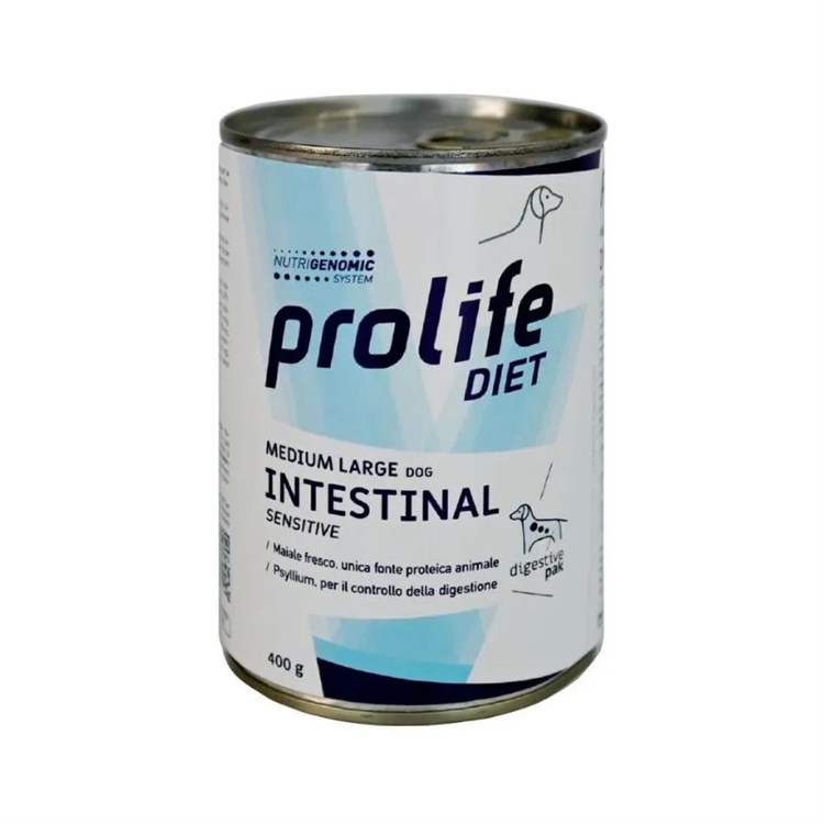 Prolife Dog Veterinary Intestinal Sensitve Medium Large 400 gr Barattolo Umido Cane