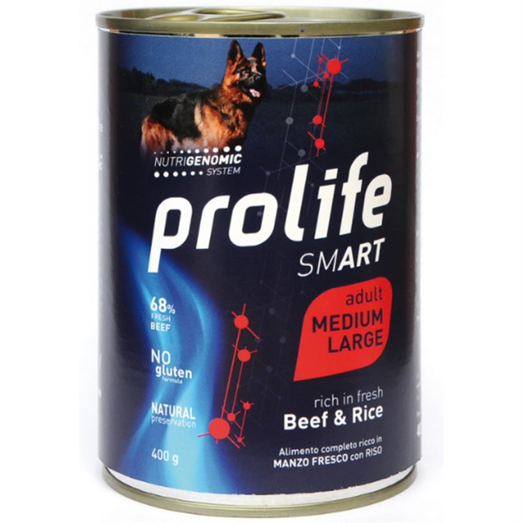 Prolife Smart Adult Medium Large Manzo e Riso 400Gr Cibo Umido Cane