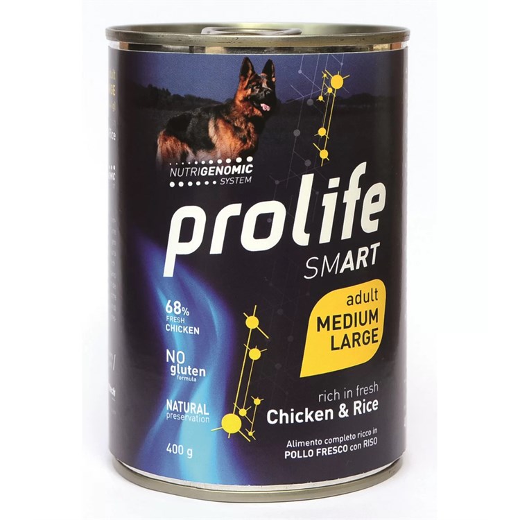 Prolife Smart Adult Medium Large Pollo e Riso 400Gr Cibo Umido Cane