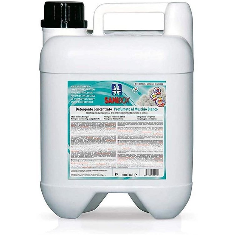 Sanibox Detergente Concentrato Profumato al Muschio Bianco 5 Lt Per Ambienti