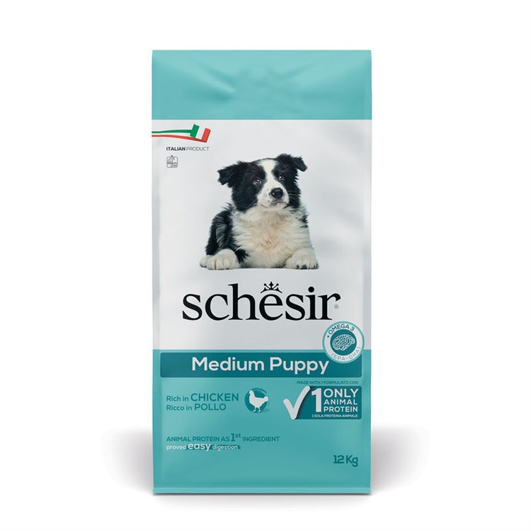 Schesir Dog Puppy Medium Pollo Monoproteico 12 kg Per Cani