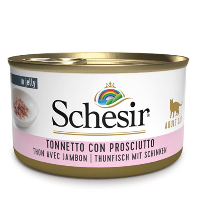 Schesir Gelatina Tonnetto Con Prosciutto 85 gr Scatoletta Per Gatti