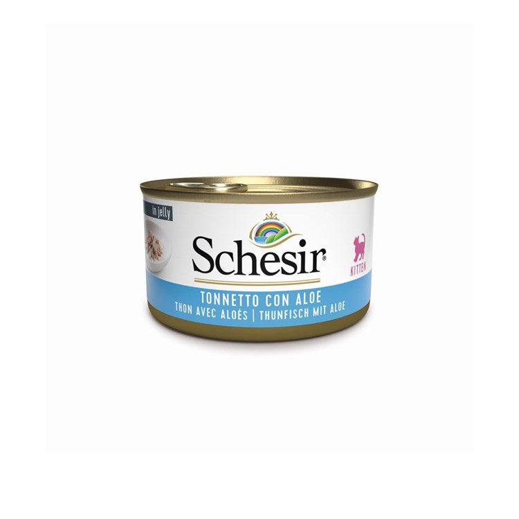 Schesir in Gelatina Kitten Tonno Con Aloe 85 gr Scatoletta Per Gattini