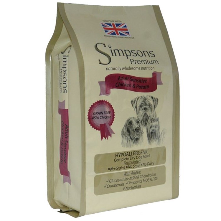 Simpsons Premium Adult Sensitive Pollo e Patate 12 kg Cane