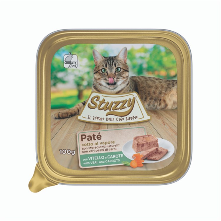 Stuzzy Cat Patè Vitello Carote 100 gr Vaschetta Per Gatti