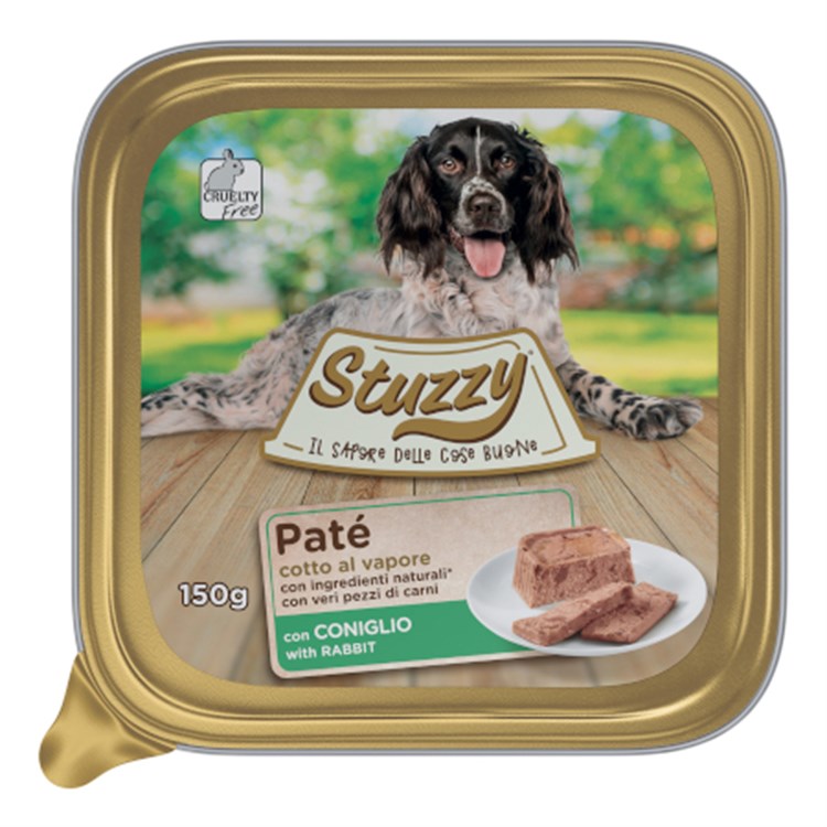 Stuzzy Dog Patè Coniglio 150 gr Cibo in Vaschetta Per Cani