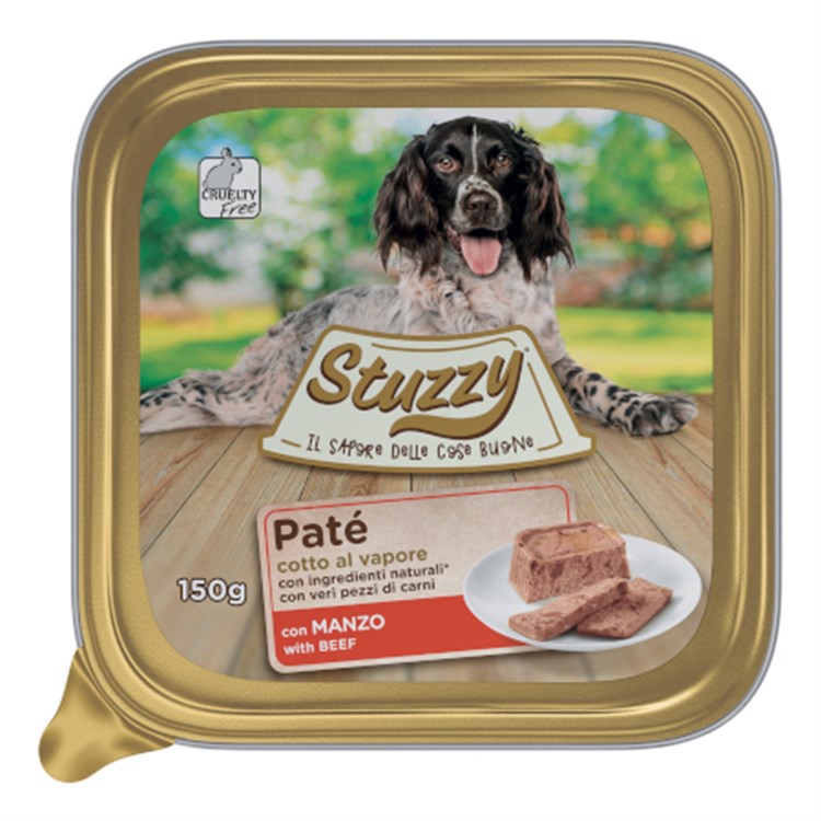 Stuzzy Dog Patè Manzo 150 gr Cibo in Vaschetta Per Cani