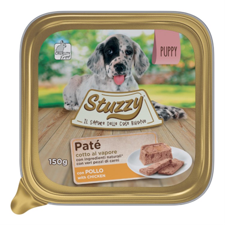 Stuzzy Dog Patè Puppy Pollo 150 gr Cibo in Vaschetta Per Cani