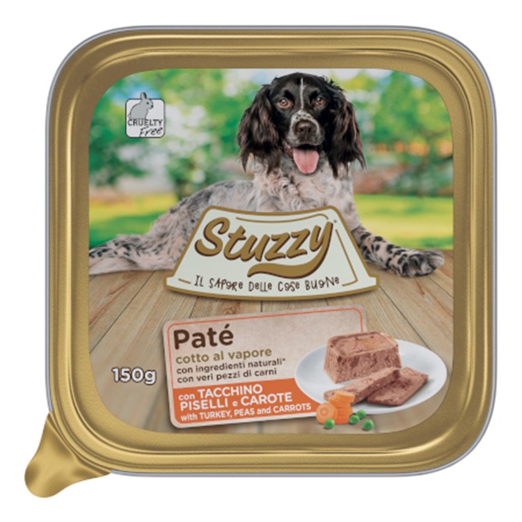 Stuzzy Dog Patè Tacchino Piselli Carote 150 gr Cibo in Vaschetta Per Cani