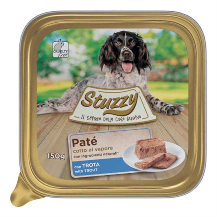 Stuzzy Dog Patè Trota 150 gr Cibo in Vaschetta Per Cani