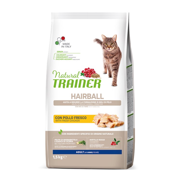 Trainer Hairball Control Solution Con Pollo 1,5 Kg Per Gatti