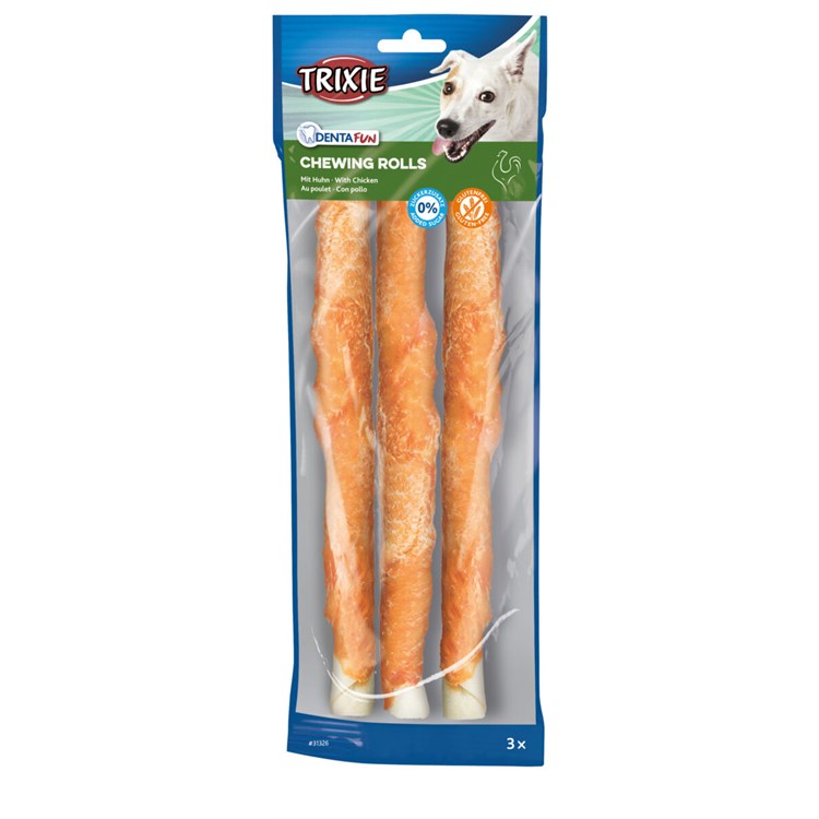 Trixie DENTAfun 3 Rolls Bastoncini con Pollo da 17 cm 140gr