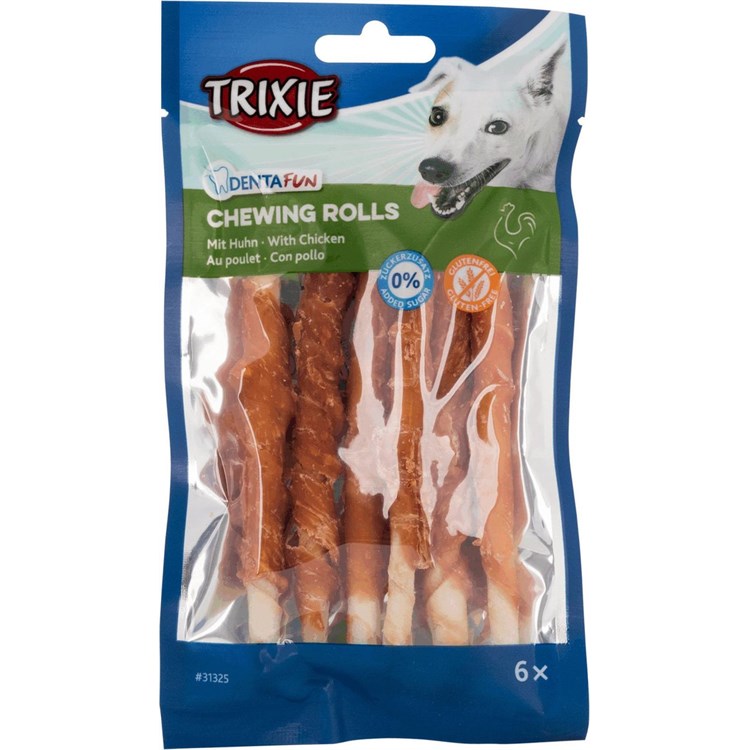 Trixie DENTAfun 6 Rolls Bastoncini con Pollo da 12 cm 70gr