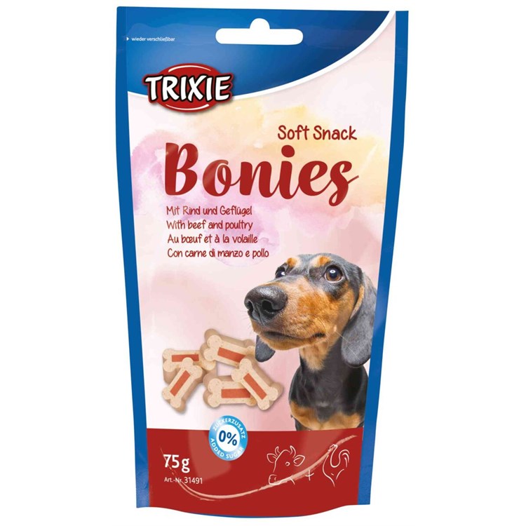 Trixie Soft Snack Bonies con Manzo e Pollo 75 gr Per Cani