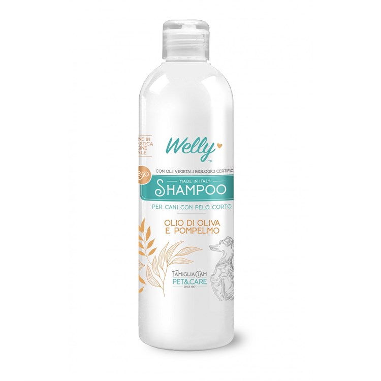 WELLY SHAMPOO 250 ML OLIO DI OLIVA E POM PELMO - CANI PELO CORTO